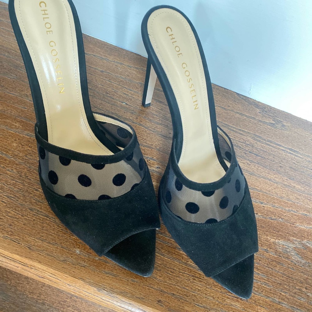 NWOT CHLOE GOSSELIN Liz Black Velvet Mules, size 42 - Picture 12 of 12